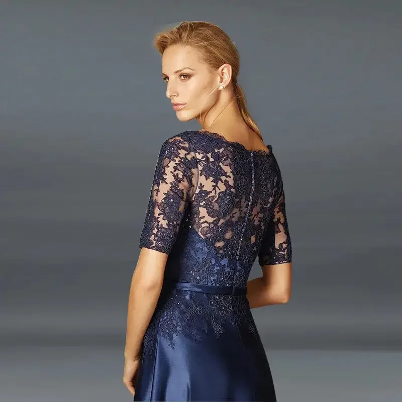 Robes de mère de la mariée A-ligne brodées sur mesure, robes de soirée en satin avancé, robes de reine formelles pour femmes Grace