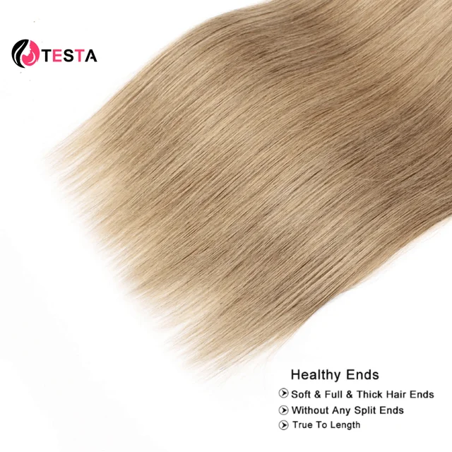 Straight Bundles Human Hair 613 Honey Blonde #8 Ash Blonde Color Human Hair Weaving 100% Remy Human Natural Hair Extensions – Image 4