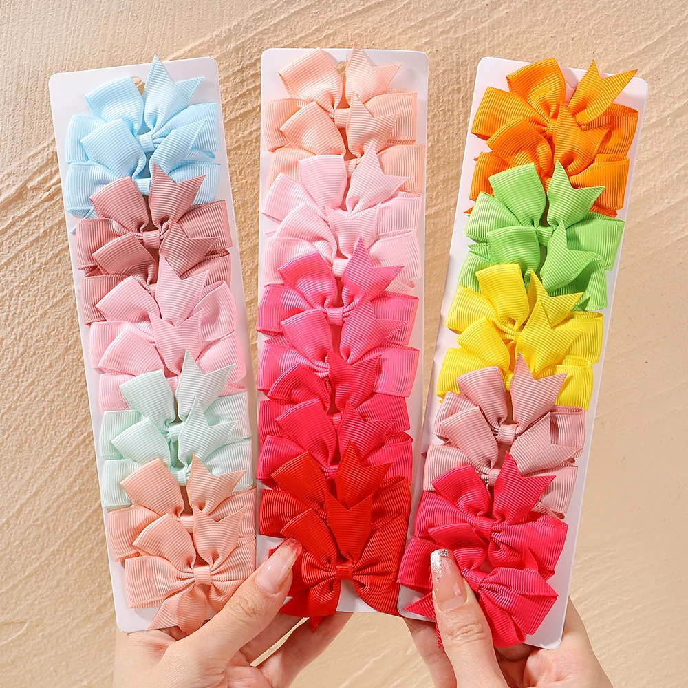 Pinces à cheveux avec nœud papillon en ruban pour enfants, Barrettes en épingle à cheveux faites à la main, couvre-chef, accessoires pour cheveux pour bébés filles, 10 pièces/ensemble, nouvelle collection
