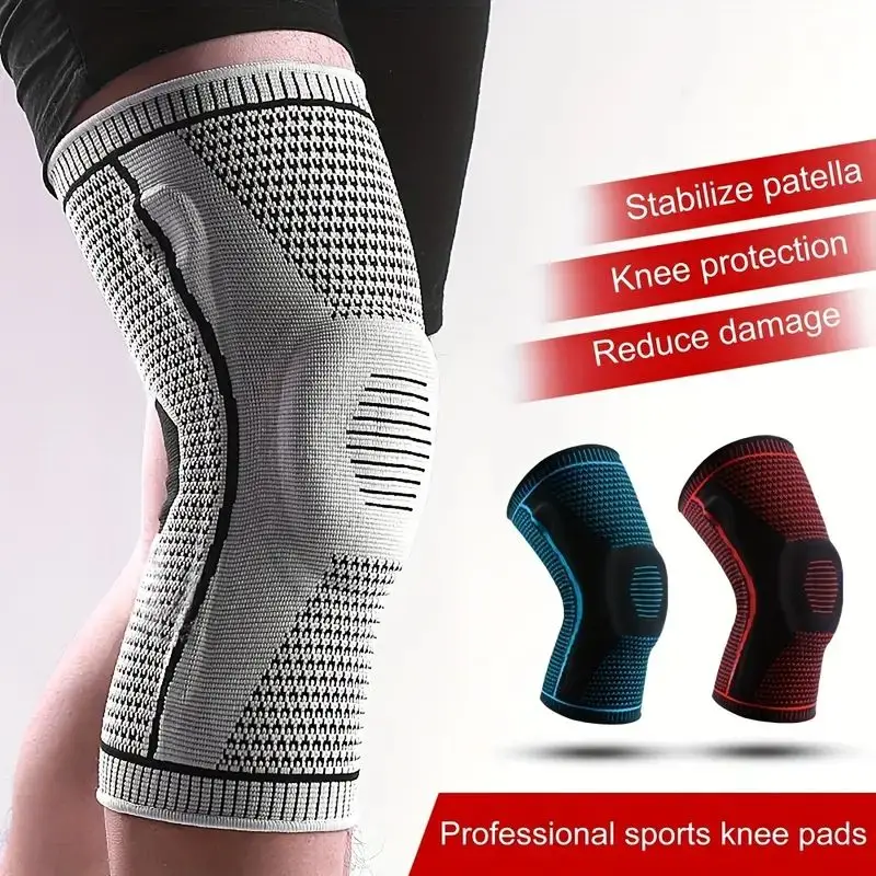 Genouillère antidérapante avec stabilisateurs de coussinets de Gel rotulien, manchon de Compression confortable pour l'arthrite et le sport