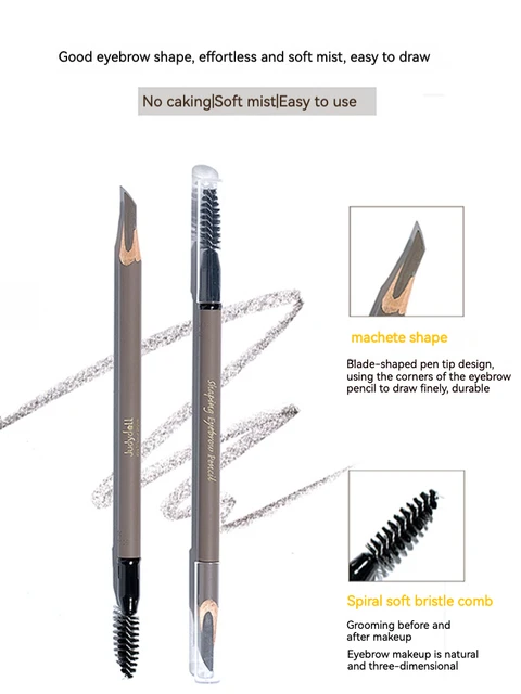 Judydoll stylo à sourcils machette Double tête imperméable longue durée avec brosse condensée crayon à sourcils triangulaire ne se décolore pas – Image 2