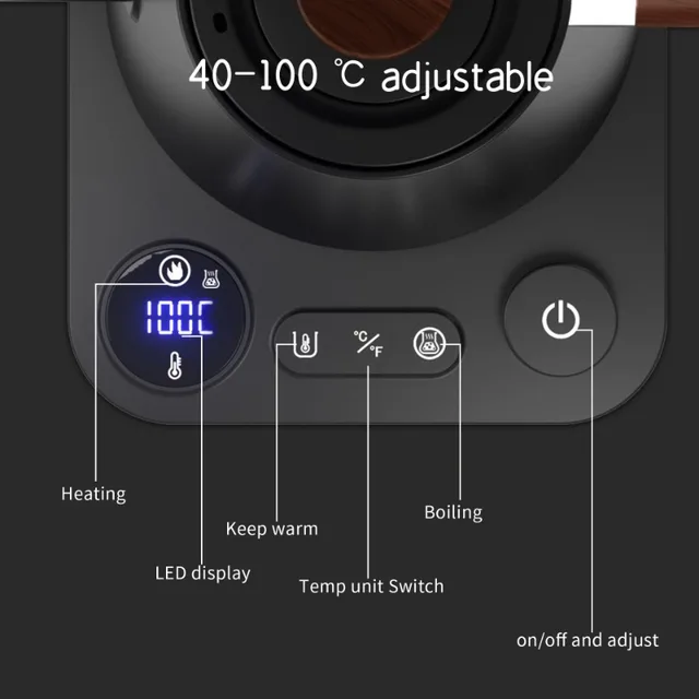 Bouilloire électrique intelligente à température constante 1200W, cafetière infusée à la main, Pot à col de cygne utilisé pour la brassage de lait en poudre – Image 4