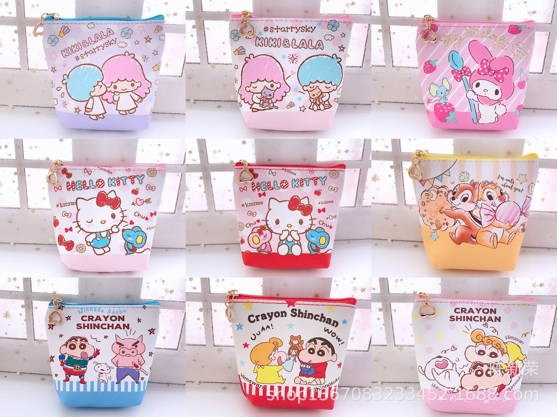 Hello Kitty – porte-monnaie de dessin animé, petit portefeuille créatif, vente en gros, rose ma mélodie, sacs porte-clés Kawaii, porte-monnaie pour enfants