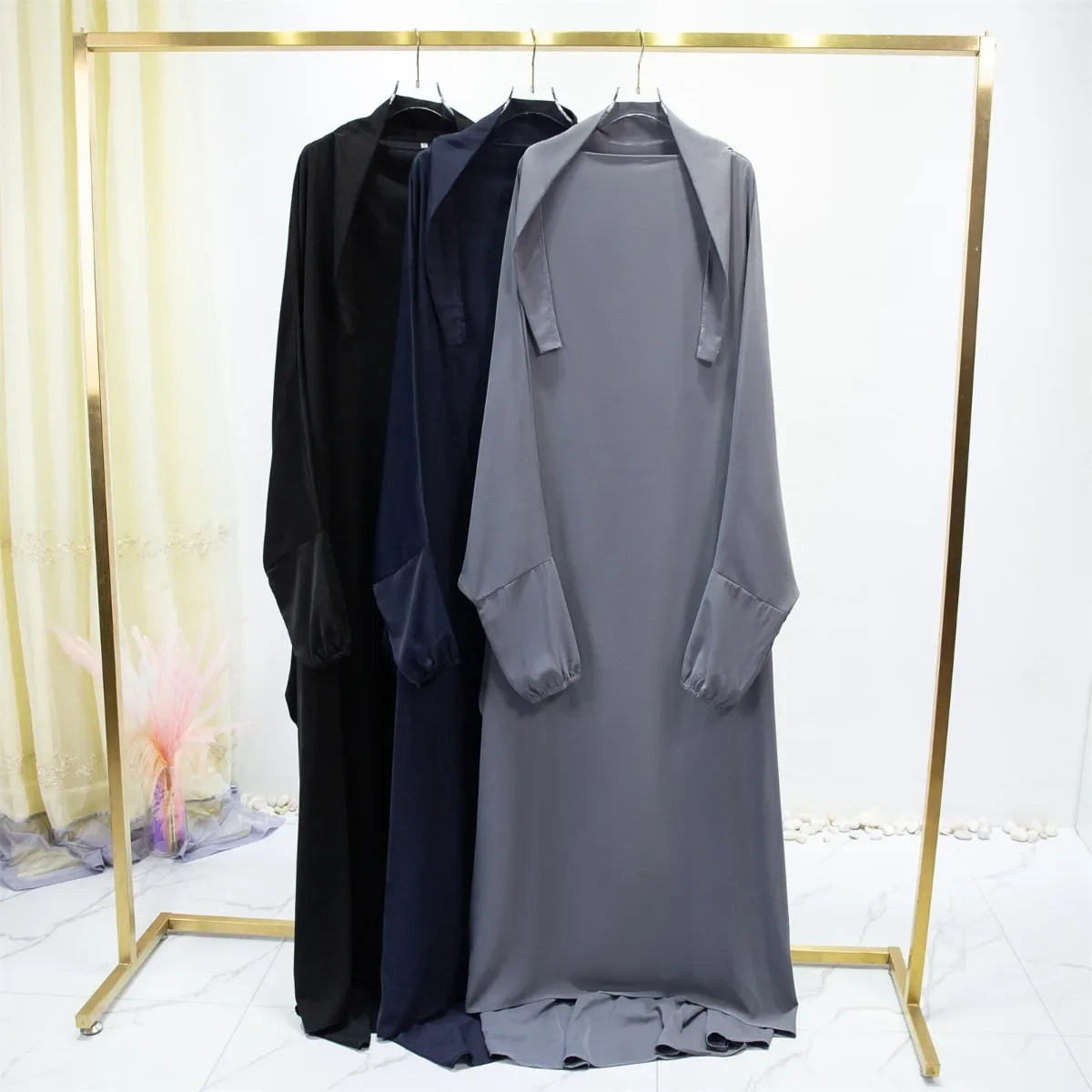 Abaya-Robe longue à manches chauve-souris pour femme, tenue traditionnelle arabe musulmane