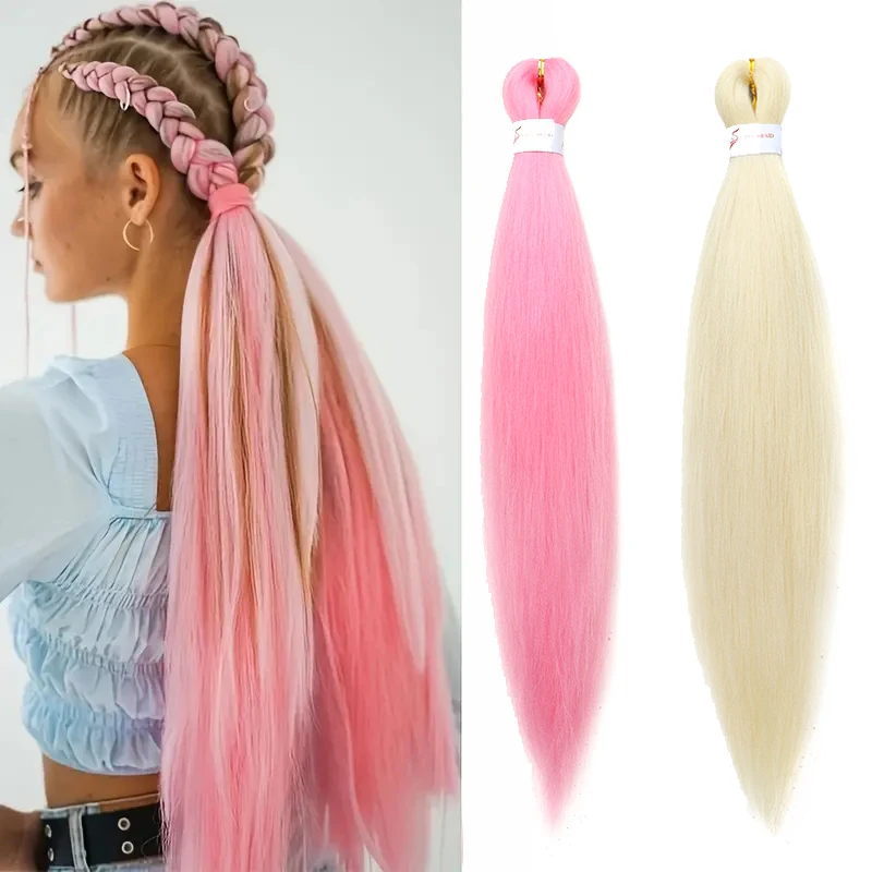WIGSIN 20 pouces synthétique pré étiré Yaki Ez boîte tressage cheveux pour femmes Extension de cheveux