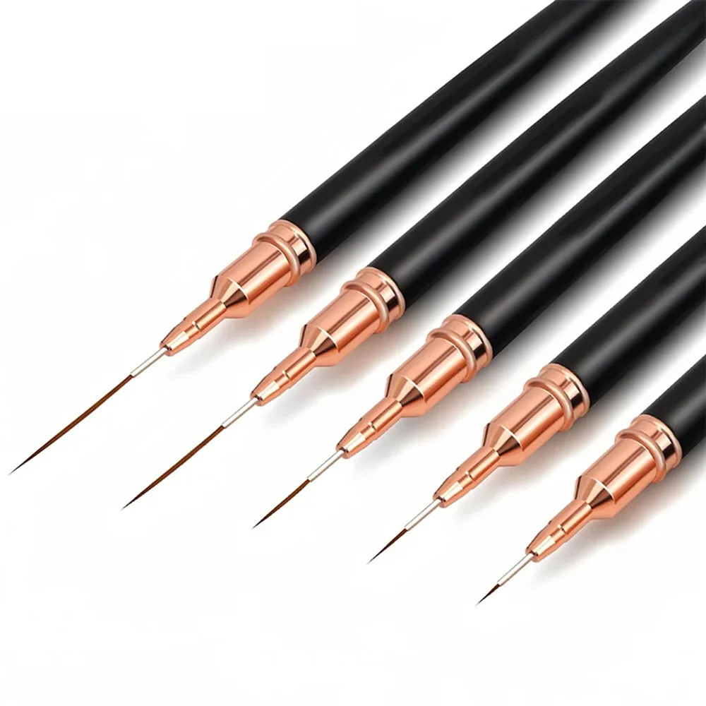 Stylo brosse à ongles 5 pièces/ensemble, ensemble de pinceaux pour Nail Art, dessin à rayures allongées, professionnel