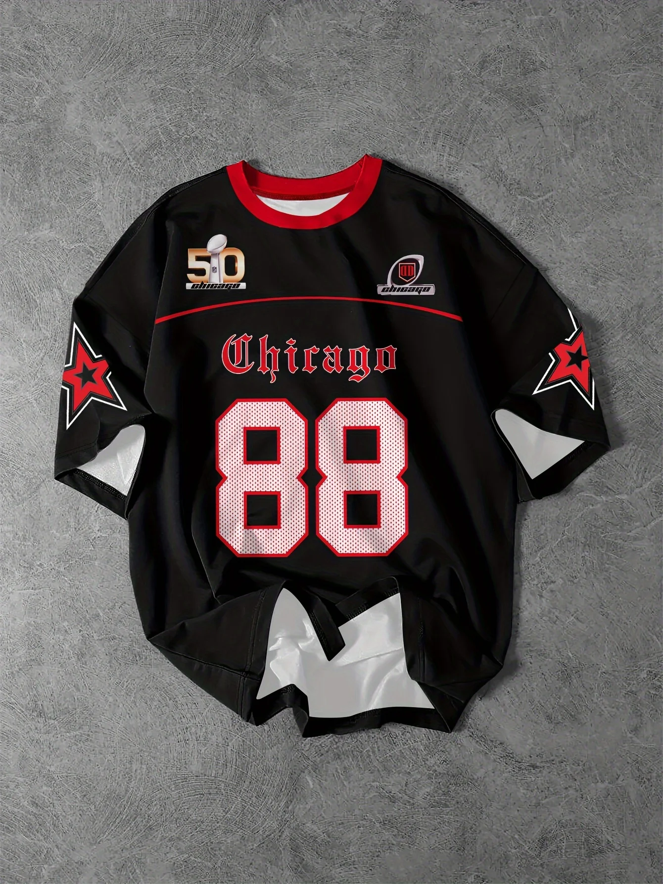Manches courtes d'été pour hommes de Chicago No. 88 T-Shirt décontracté pour hommes et femmes, Style de rue, col rond en Polyester, mode d'été