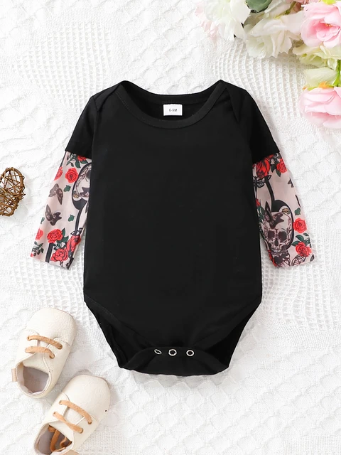 Vêtements d'été pour bébé garçon, body à la mode pour nouveau-né, faux deux manches tatouées, en coton, confortable, une pièce – Image 2
