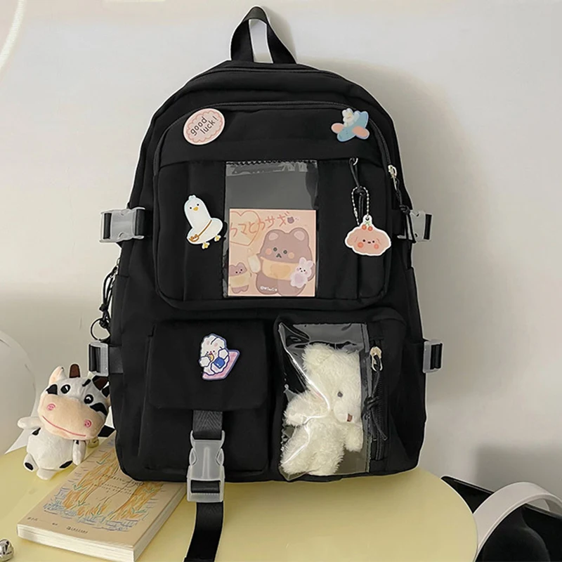 Filles sac à dos mignon sacs d'école pour étudiants adolescents filles poches femmes sac à dos pour ordinateur portable Harajuku