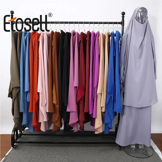 Etosell femmes à capuche musulman Hijab robe Eid prière vêtement Jilbab Abaya longue Khimar couverture complète Ramadan robe Abayas tissu islamique – Image 2