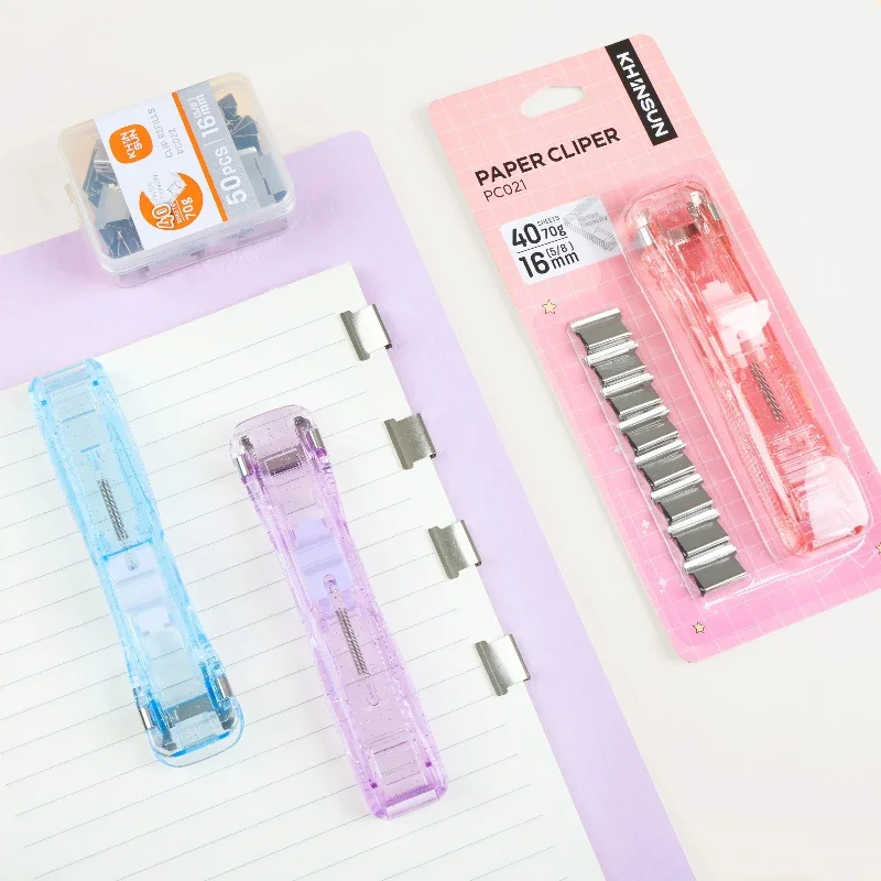 KHINSUN tondeuse à papier agrafeuses pince à pousser fichier Documents outil de reliure agrafeuse pinces à papier avec recharges fournitures de bureau