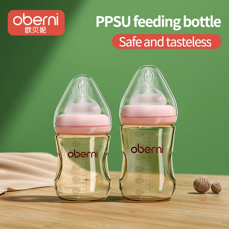 Oberni 150 ml + 180 ml PPSU imité sein bébé bouteille de lait ensemble Anti gonflage 0-6 nouveau-né biberon avec résistant aux chutes