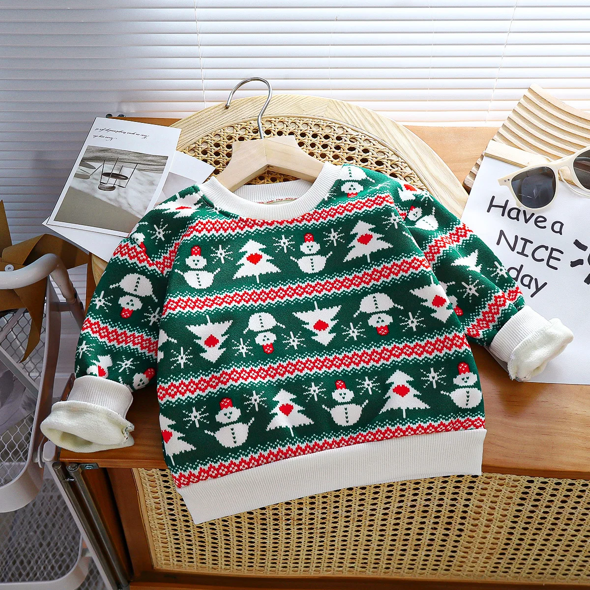 ThickenKids pull automne hiver peluche velours pour sweats imprimés décontracté enfants vêtements pull vêtements d'extérieur cadeaux de noël