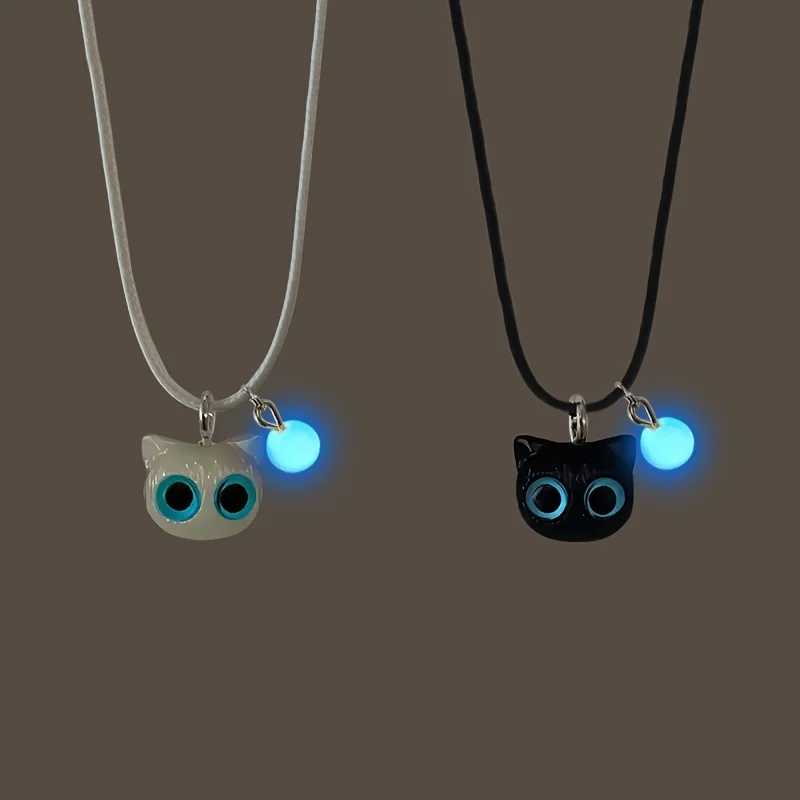 Collier de chat Shoous Big Eye Cartoon pour femme, pendentif de chat noir, bijoux de bateau de chia, cadeaux de dessin animé, nouveau design
