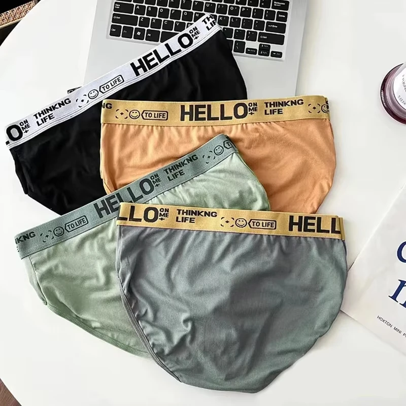 3Pcs/Lot Men's Underpants Soft  Men Panties Sports Personality Boxers Breathable Elastic Large Size Briefs for Men Underwears