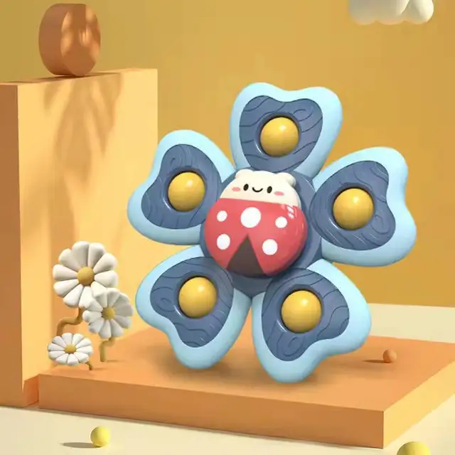 Jouets de toupie à ventouse, jouets de Spinner à ventouse d'insectes pour enfants, plateau de chaise haute de fenêtre, Table de bain, jouet de voyage en avion – Image 2