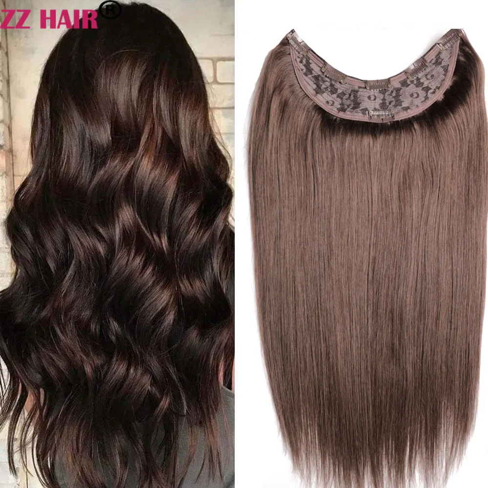 ZZHAIR 100% Brazilian Human Remy Hair Extensions 16"-26" U Piece WIg 160g-180g Clip-in Natural Straight