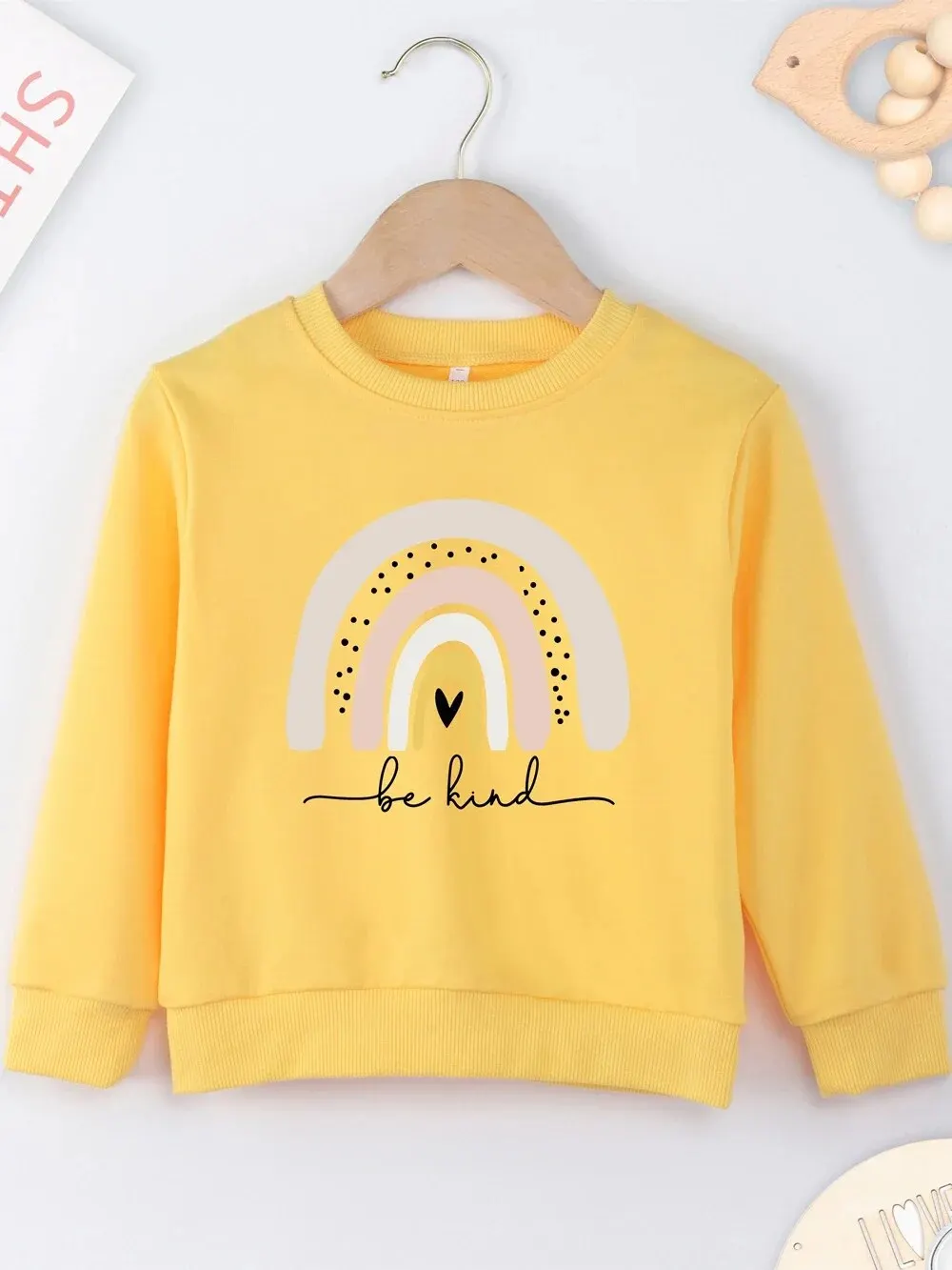 Pull arc-en-ciel pour enfants, sweat-shirt Crewneck DstressInitiated, tenue d'hiver et d'automne pour adolescents, conception Be Kind, cadeau d'urgence