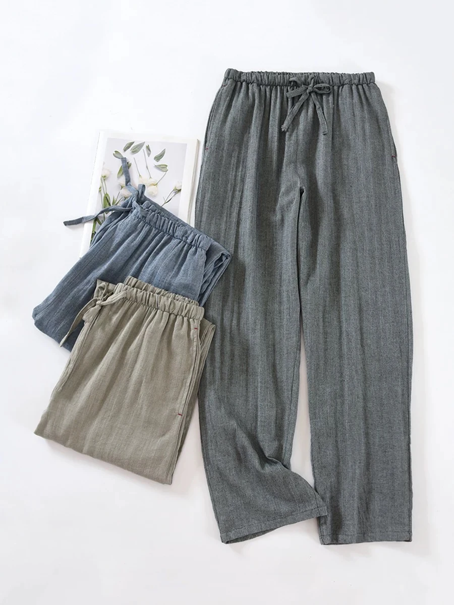 New Trousers for Men, Spring and Autumn Thin Summer Pajamas That Can Be Worn Outside, Loose Printed Home Trousers