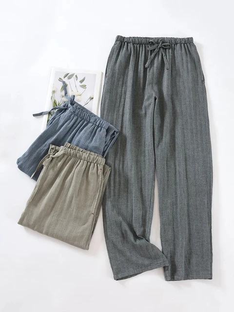 New Trousers for Men, Spring and Autumn Thin Summer Pajamas That Can Be Worn Outside, Loose Printed Home Trousers