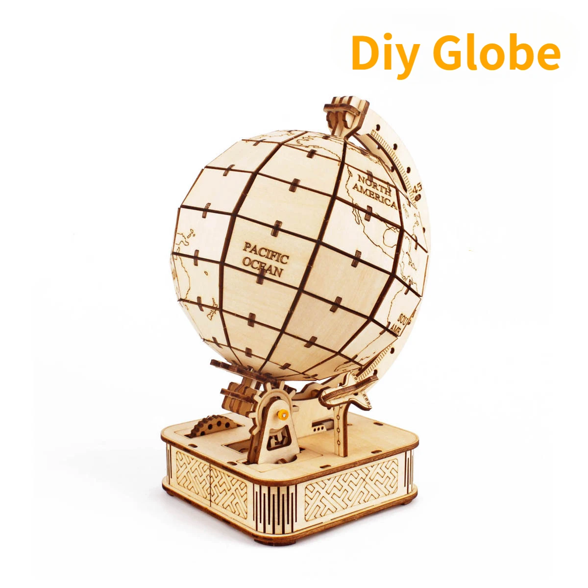 Puzzle Globe modèle 3D, ornement artisanal créatif tridimensionnel en bois, Kit d'assemblage éducatif fait à la main