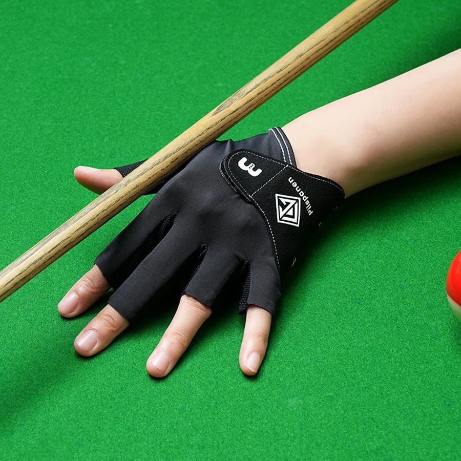 1Pc gant de billard sans doigts main gauche Snooker 5 doigts gant anti-dérapant respirant gants d'entraînement de billard pour hommes et femmes