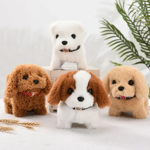 Simulation réaliste en peluche chien intelligent enfants jouet peut marcher et appeler Robot en peluche électrique chien de compagnie enfant en bas âge cadeau de noël – Image 3