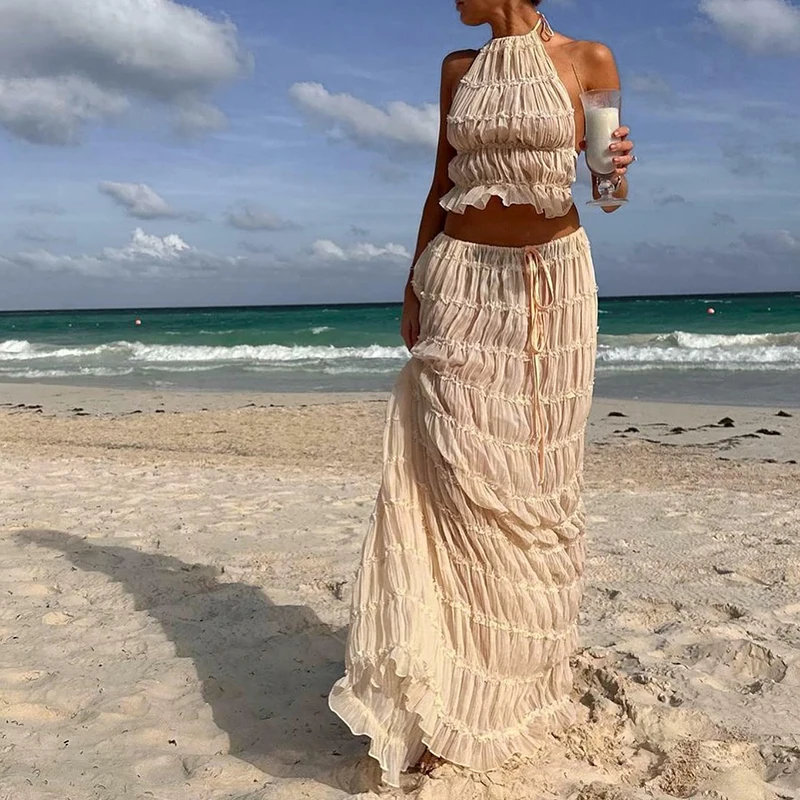 Tenues de vacances bohèmes dos nu pour femmes