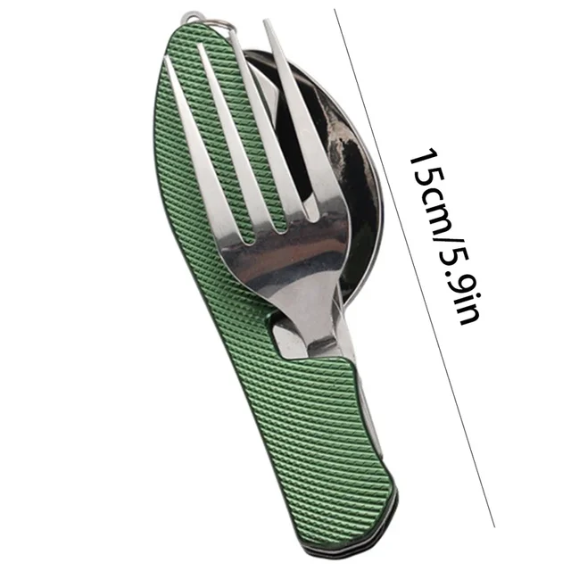 Foldable camping utensil set-multi-functional knife, fork, spoon combo for outdoor activities and sports camping picnic travel – Image 6