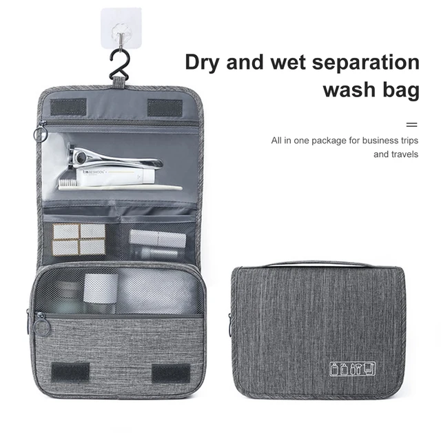 Trousse de toilette de voyage de grande capacité, sac à cosmétiques Portable multifonctionnel avec crochet, sac de rangement, sac de rangement de voyage pour hommes
