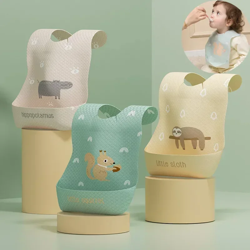 Bavoirs jetables pour bébé, sac de riz pour tout-petits, serviette de salive épaisse et imperméable, Portable, résistant à la saleté, tablier d'alimentation pour enfants