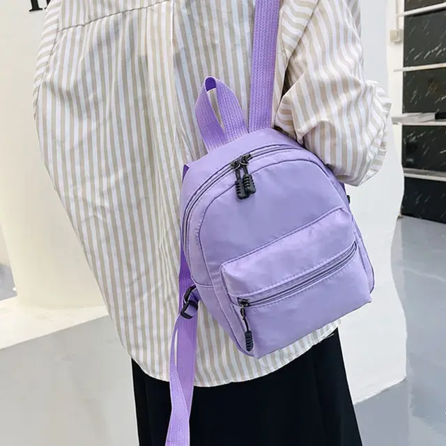 Mini sacs à dos en nylon pour adolescentes, petits sacs d'école, sac à dos blanc, sac à dos décontracté pour femmes, sacs à dos à la mode