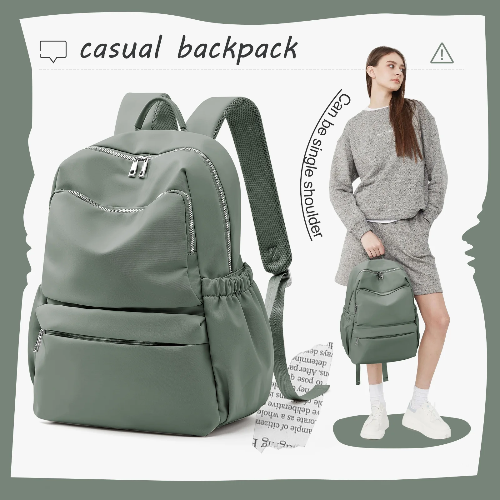 Sac à dos de loisirs pour femmes, sac à dos d'école de grande capacité pour sac à dos pour ordinateur portable universitaire, sac de voyage pour garçon et fille, sac à livres de collège