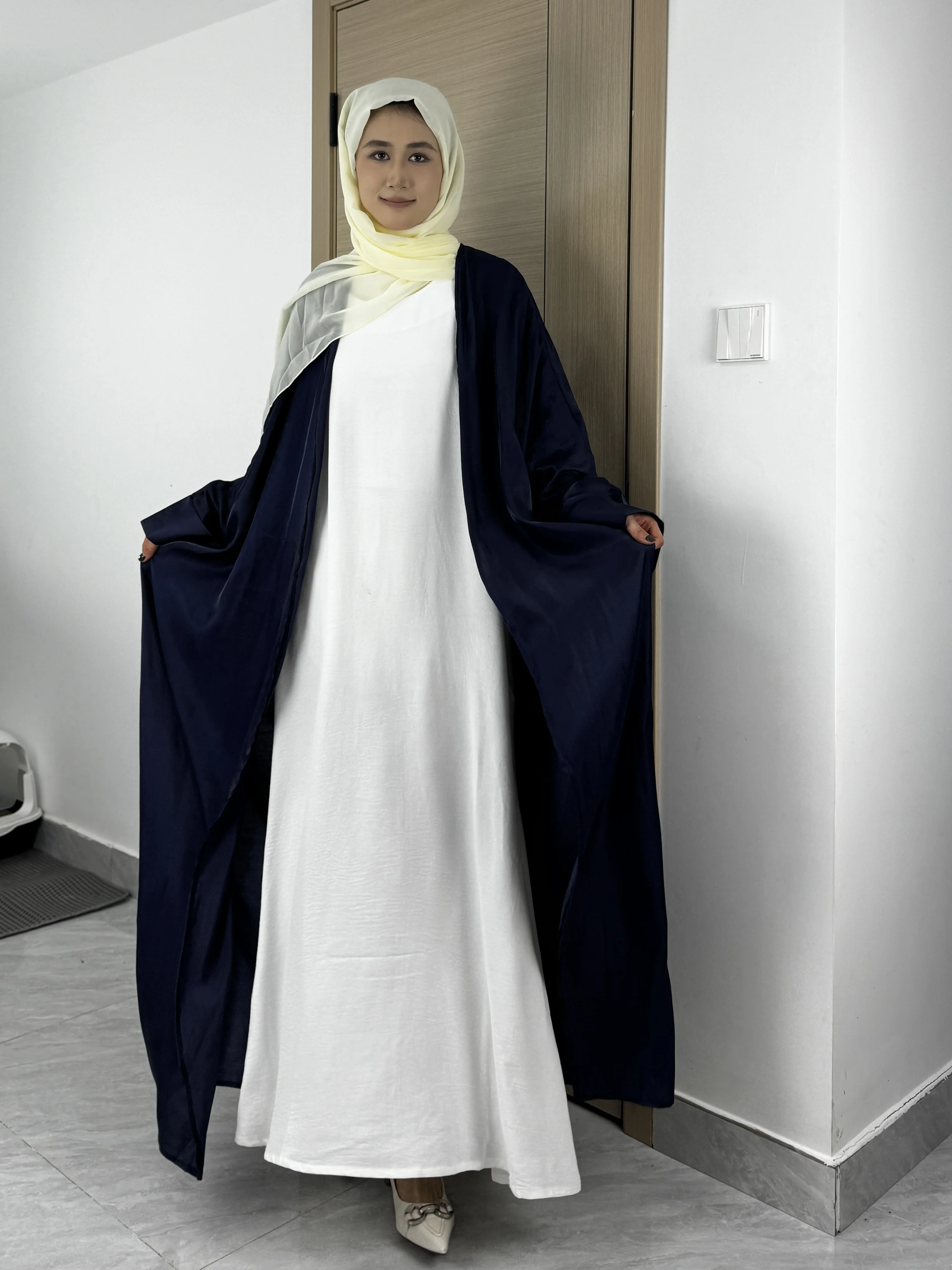 Abaya musulmane, kaftan, manches smocks, une pièce, cardigan de prière pour femmes, vêtements islamiques, dubaï, saoudien, robe turque