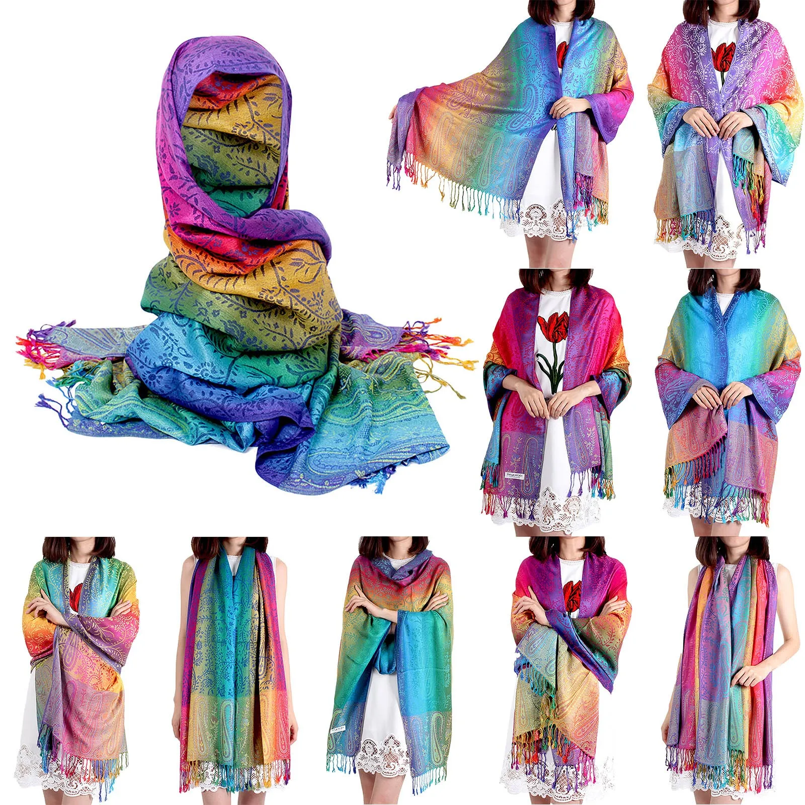 Écharpe multi-documents pour femme, châle rond long et doux, hijab en mousseline de soie, châle en satin de luxe, mode pour femme