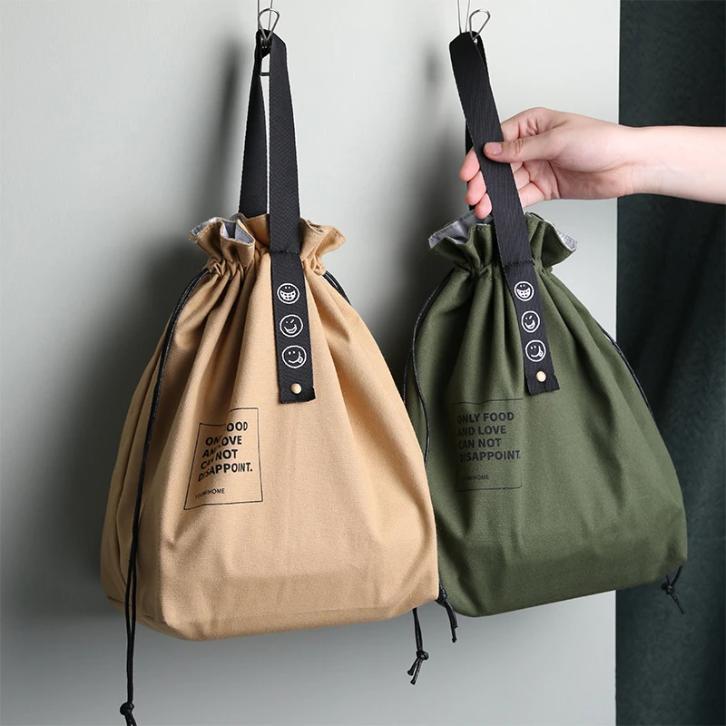 Sac à déjeuner en toile, boîte à Bento, sac à main Portable pour pique-nique en plein air, conteneur de dîner, école, conservation des aliments frais, fourre-tout, accessoires