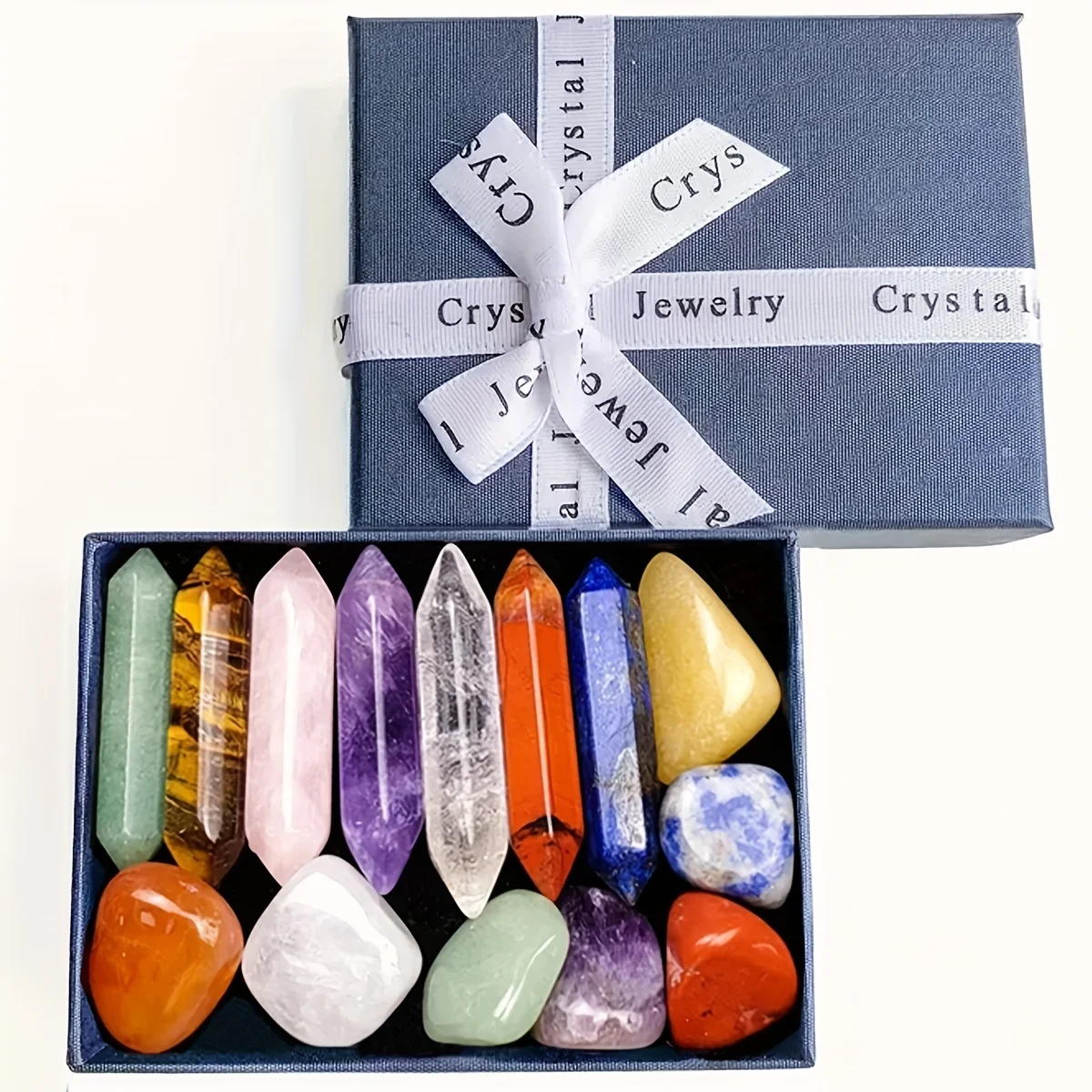Ensemble de chaux en cristal pour la décoration de la maison, énergie de yoga, 7 points de chakra, cadeau, 14 pièces