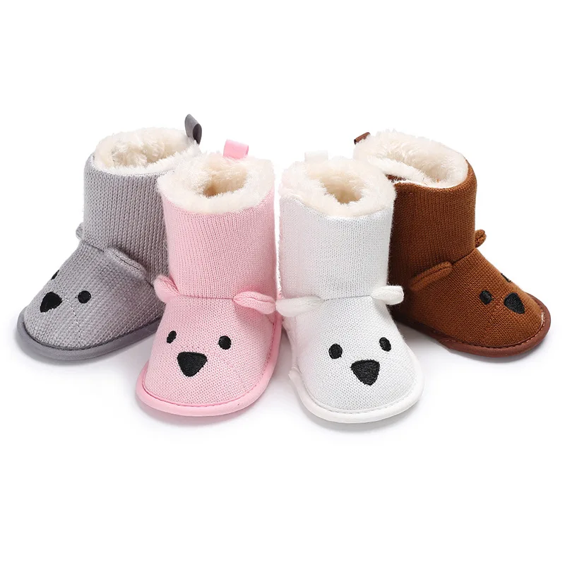 Bottes de rinçage d'hiver pour bébés filles et garçons, chaussures de neige pour nouveau-nés, chaussures plates décontractées pour tout-petits, marche pour bébé, sourire astronomique doux et chaud
