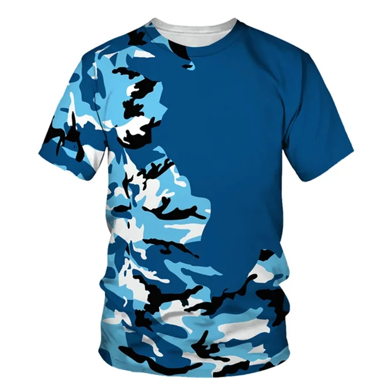 CamSolomon-T-shirt à manches courtes et col rond pour garçon et fille, vêtement décontracté, style sportif, jungle, été
