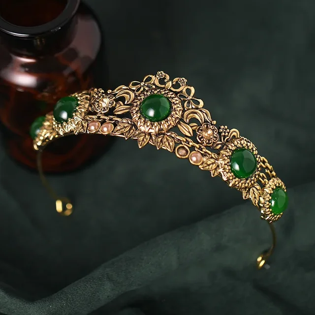 Couronne baroque en cristal pour femme, diadème de Rh, biscuits vintage, patients, accessoires de cheveux de mariage, bijoux – Image 5
