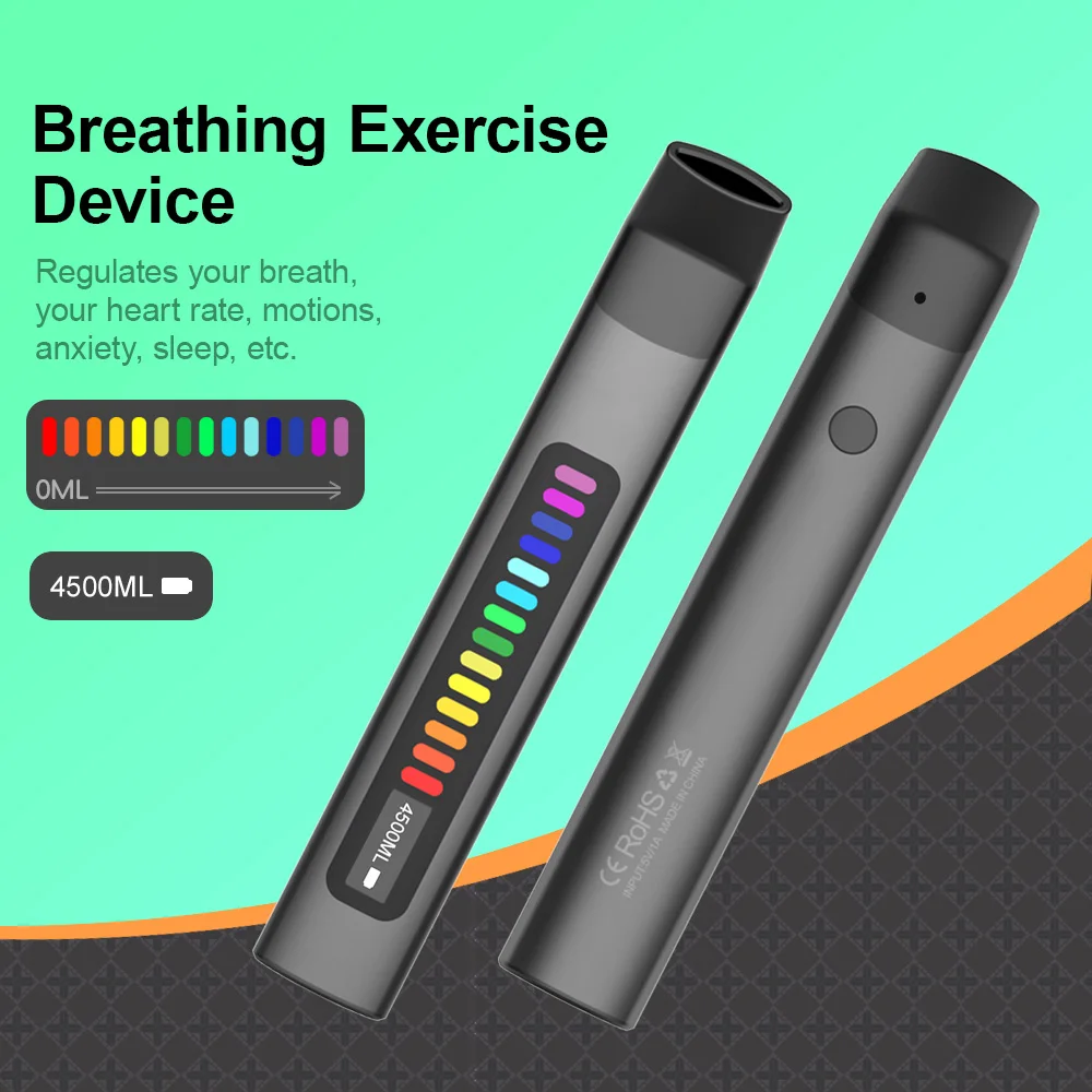 Portable Electronic Breathing Trainer Tester, Running, Mountaineering, Fitness, Yoga and Other Aerobic Exercise