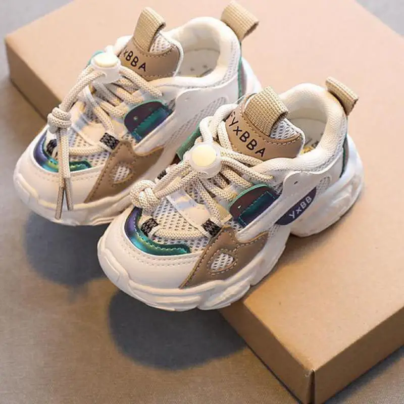 Taille 21-36 bébé enfant en bas âge chaussures pour garçons filles respirant maille petits enfants espadrilles décontractées antidérapant enfants chaussures de Sport tenis