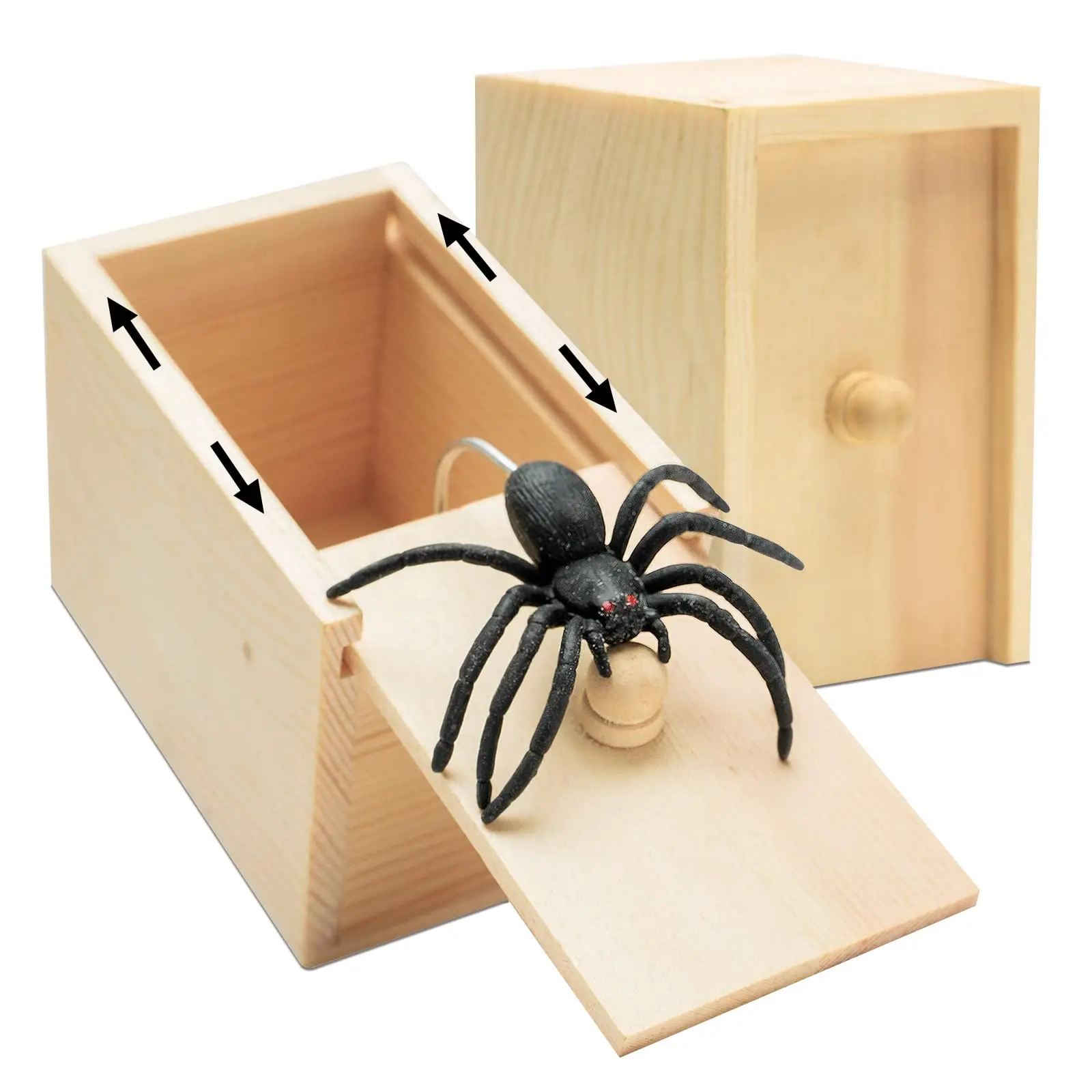Boîte de peur amusante en bois, boîte cachée, farce de qualité, boîte de peur en bois, jeu amusant, jouets de bureau pour ami