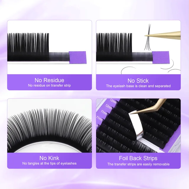 NAGARAKU-Extensions de Cils Individuels, Premium, Classique, Noir, Naturel, Doux, 256 – Image 5