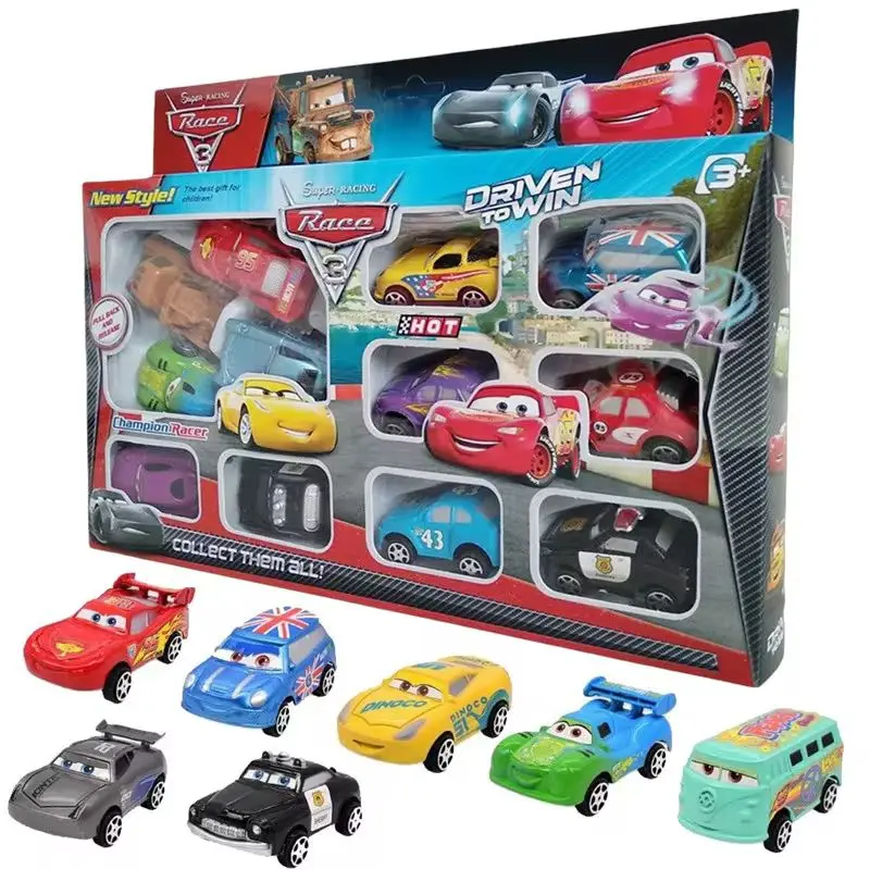 12 pièces/ensemble Disney Pixar voitures retour Force foudre Mcqueen Jackson 6cm tempête Mater modèle voiture accompagnant jouets enfants cadeaux d'anniversaire