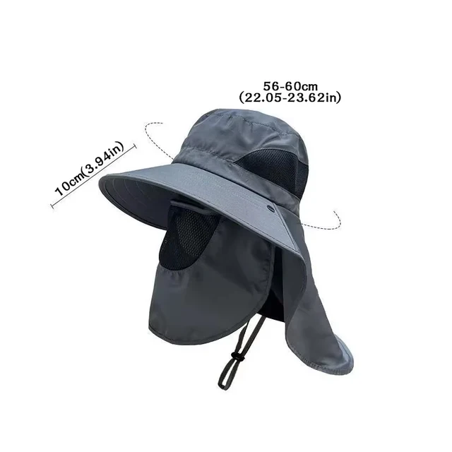 Chapeau de soleil d'été, chapeau de protection UV, chapeau de chasse et de pêche en plein air, chapeau de soleil de randonnée et de camping et chapeau de pêcheur tour de cou – Image 5