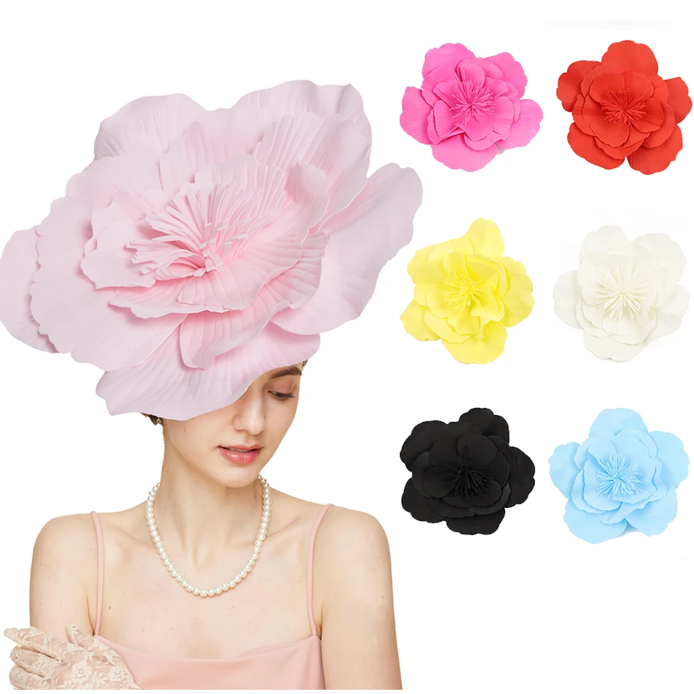 Chapeau Fascinateur pour femme, OligMaterial spécial, Big Flower Church, Tri Derby, Patients Tea Party, Chapeau de mariage