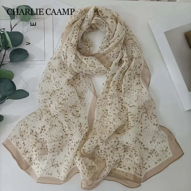 Écharpe d'été en mousseline de soie pour femmes, voile fin, crème solaire, plein d'étoiles, imprimé floral, bandana féminin, long châle, hijab georgette