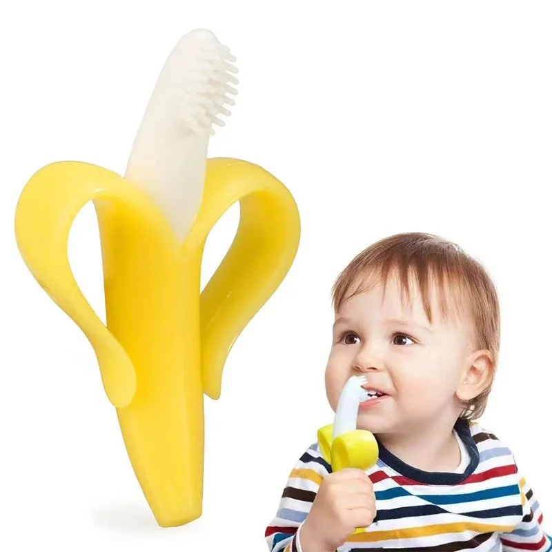 TeWindsor-Brosse à Dents en Silicone sans BPA pour Bébé, Gels en Forme Sécurisée, Anneau de Dentition, Soins Dentaires à Mâcher
