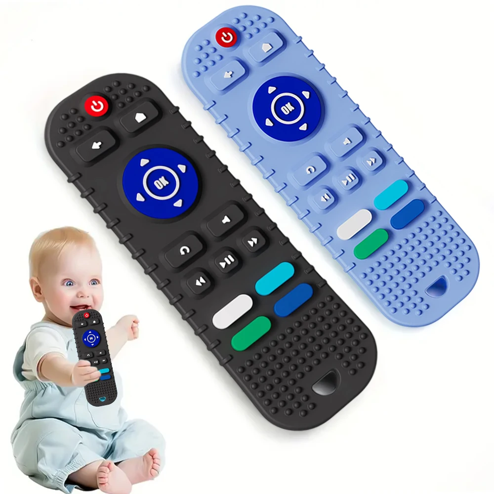 Jouets à mâcher doux pour bébé, jouets de dentition en forme de télécommande, jouets de dentition pour garçons et filles, congelables, sans BPA, 1PC